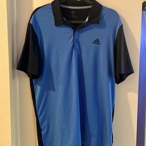 Adidas Golf Polo Shirt Men's Medium Blue/ Navy blue Short Sleeve Stretch